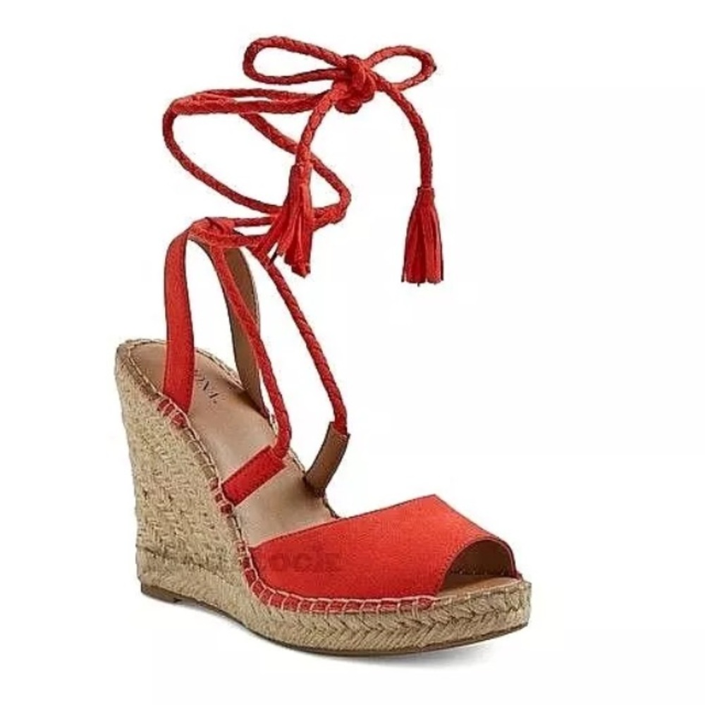 Merona Maren wedge sandals orange 6.5 NWOB